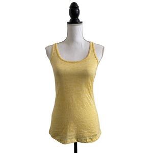 Next Level Apparel Ladies Burnout Racerback Yellow & White Size Small